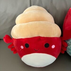 Squishmallow Indie the hermit crab Red and Cream Plush Toy 12"